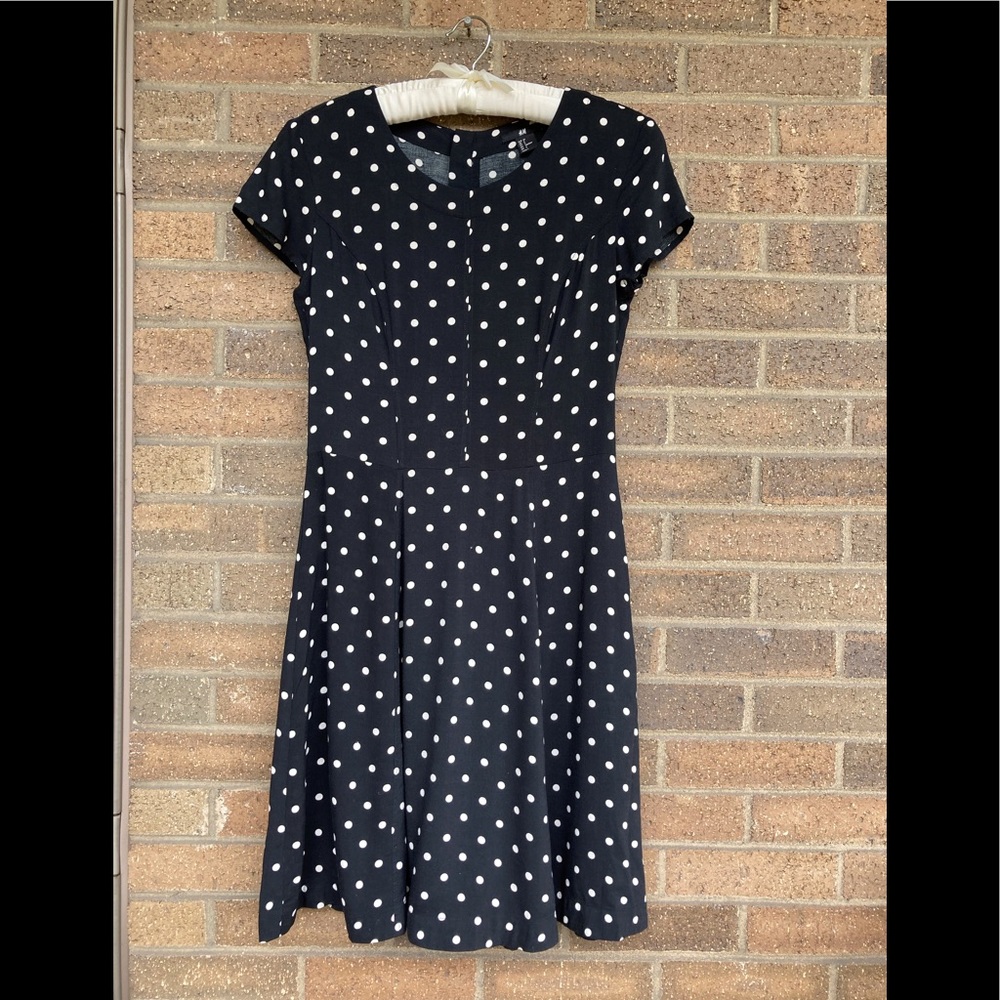 H&M, Polka dot,Knee Length /Aline / Fit & Flare Dress, 6